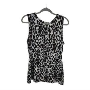 Leopard Print Blouse in Black Size 1X